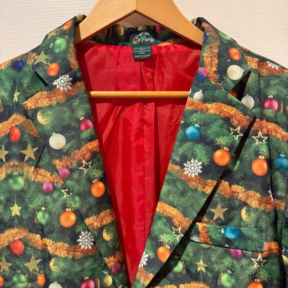 Light Up Green Christmas Suit Life of the Party Medium Holiday Party Ugly - Picture 5 of 14